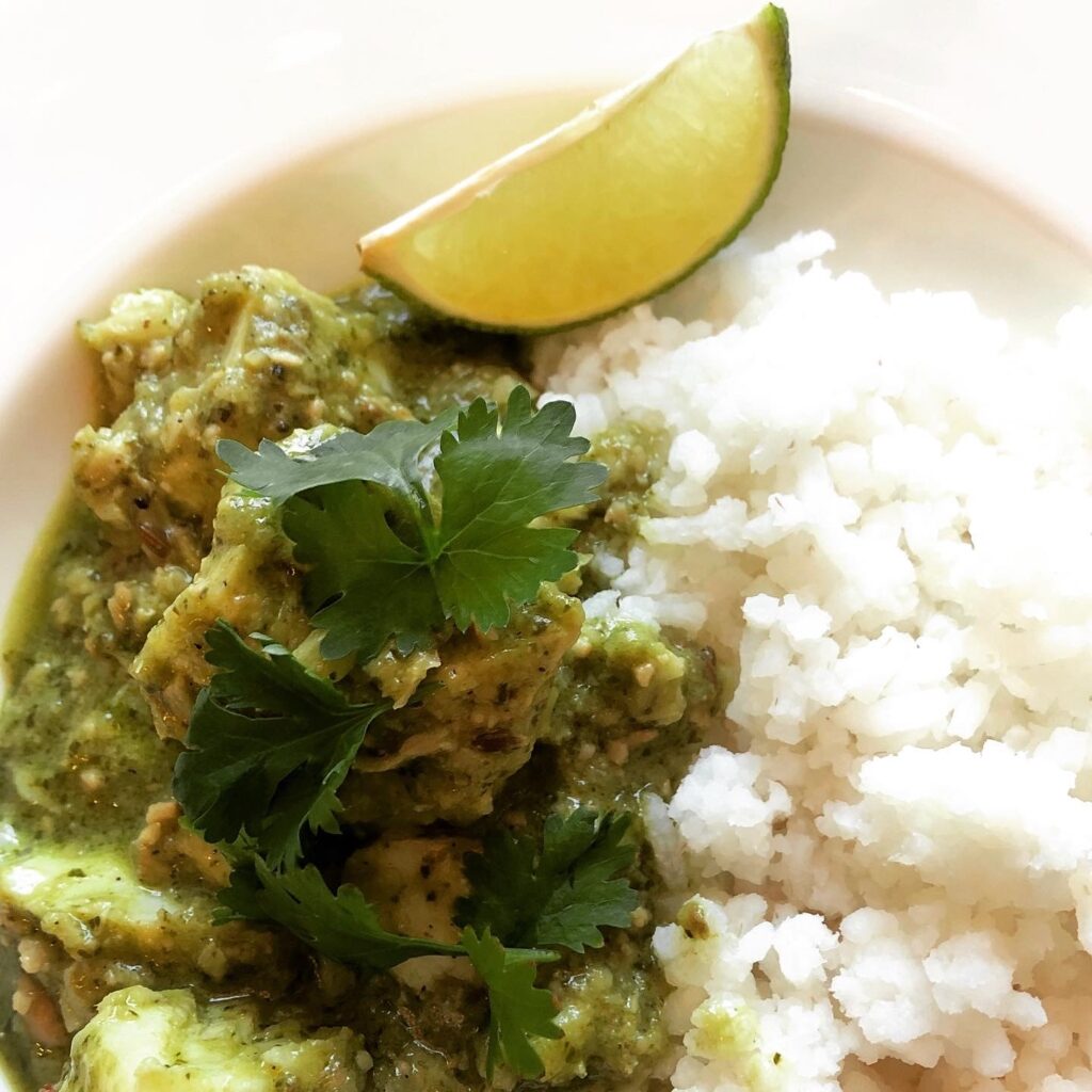 Groene, geurige viscurry