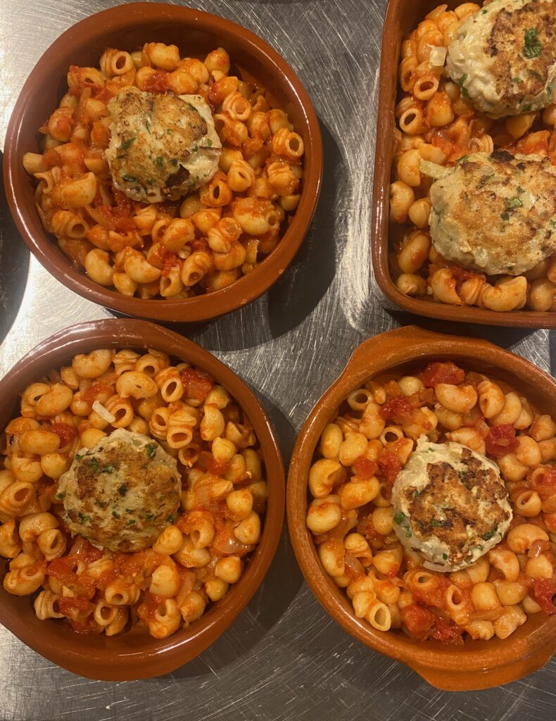 Viskoekjes met pasta
