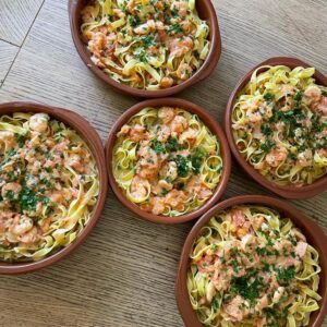 Tagliatelle met garnalen