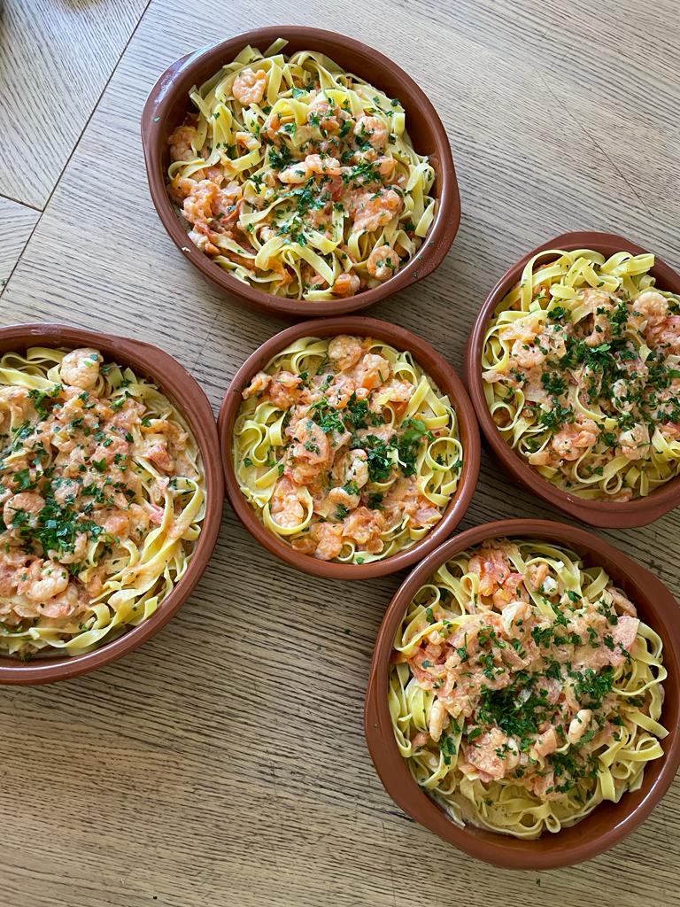 Tagliatelle met garnalen