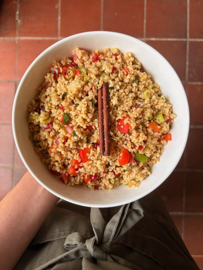 Marokkaanse bulgursalade met kip