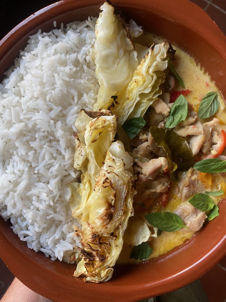Panang curry met kip en pinda’s